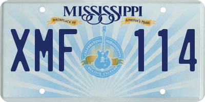 MS license plate XMF114