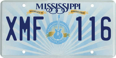 MS license plate XMF116