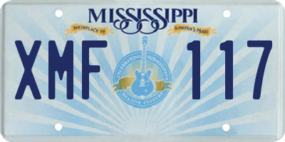 MS license plate XMF117