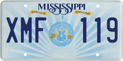 MS license plate XMF119