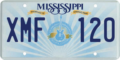 MS license plate XMF120