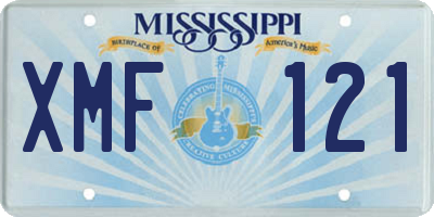 MS license plate XMF121