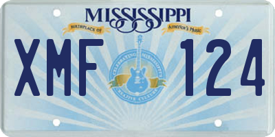 MS license plate XMF124