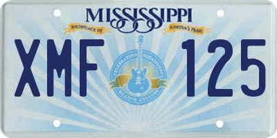 MS license plate XMF125