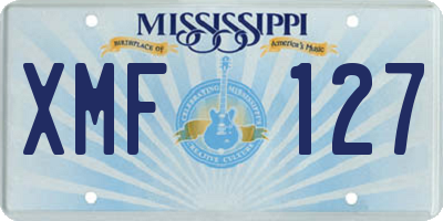 MS license plate XMF127
