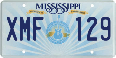 MS license plate XMF129