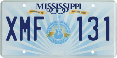 MS license plate XMF131