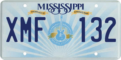 MS license plate XMF132