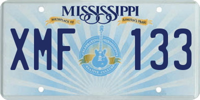 MS license plate XMF133