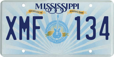 MS license plate XMF134