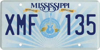 MS license plate XMF135