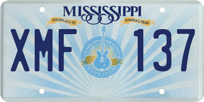 MS license plate XMF137