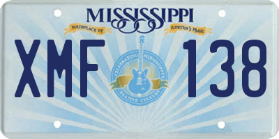 MS license plate XMF138