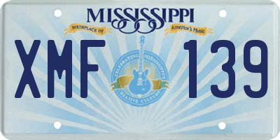 MS license plate XMF139