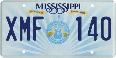 MS license plate XMF140
