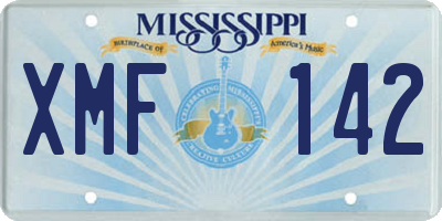 MS license plate XMF142