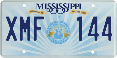 MS license plate XMF144