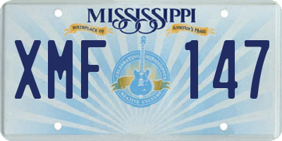 MS license plate XMF147