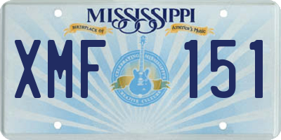 MS license plate XMF151