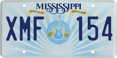 MS license plate XMF154