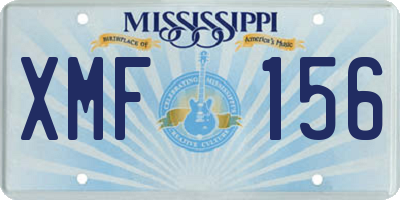 MS license plate XMF156