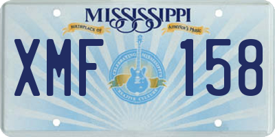 MS license plate XMF158