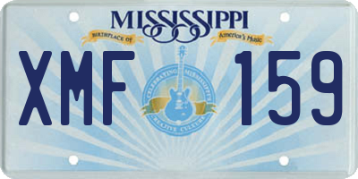 MS license plate XMF159