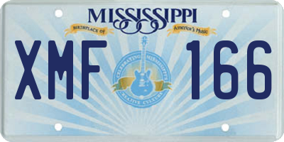 MS license plate XMF166