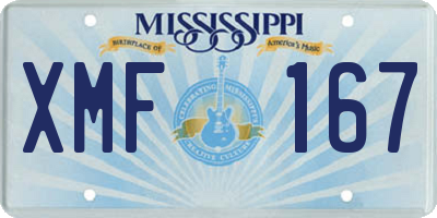 MS license plate XMF167