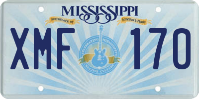 MS license plate XMF170