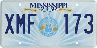 MS license plate XMF173