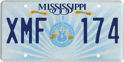 MS license plate XMF174