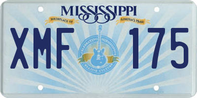 MS license plate XMF175
