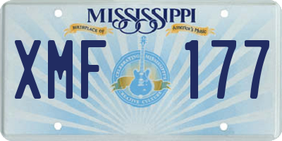 MS license plate XMF177