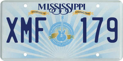 MS license plate XMF179