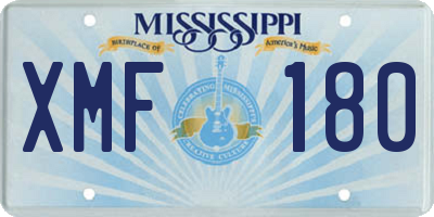 MS license plate XMF180