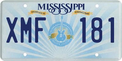 MS license plate XMF181