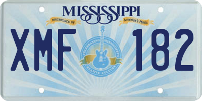 MS license plate XMF182