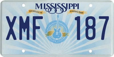 MS license plate XMF187