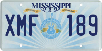 MS license plate XMF189
