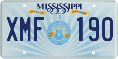 MS license plate XMF190