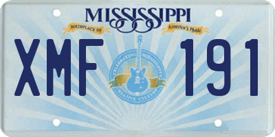 MS license plate XMF191
