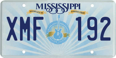 MS license plate XMF192