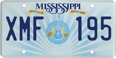 MS license plate XMF195
