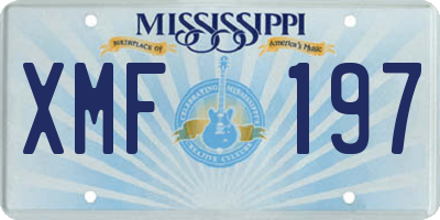 MS license plate XMF197
