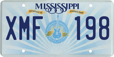 MS license plate XMF198