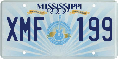 MS license plate XMF199
