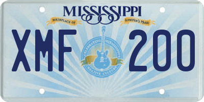 MS license plate XMF200