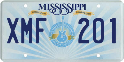 MS license plate XMF201