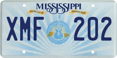 MS license plate XMF202